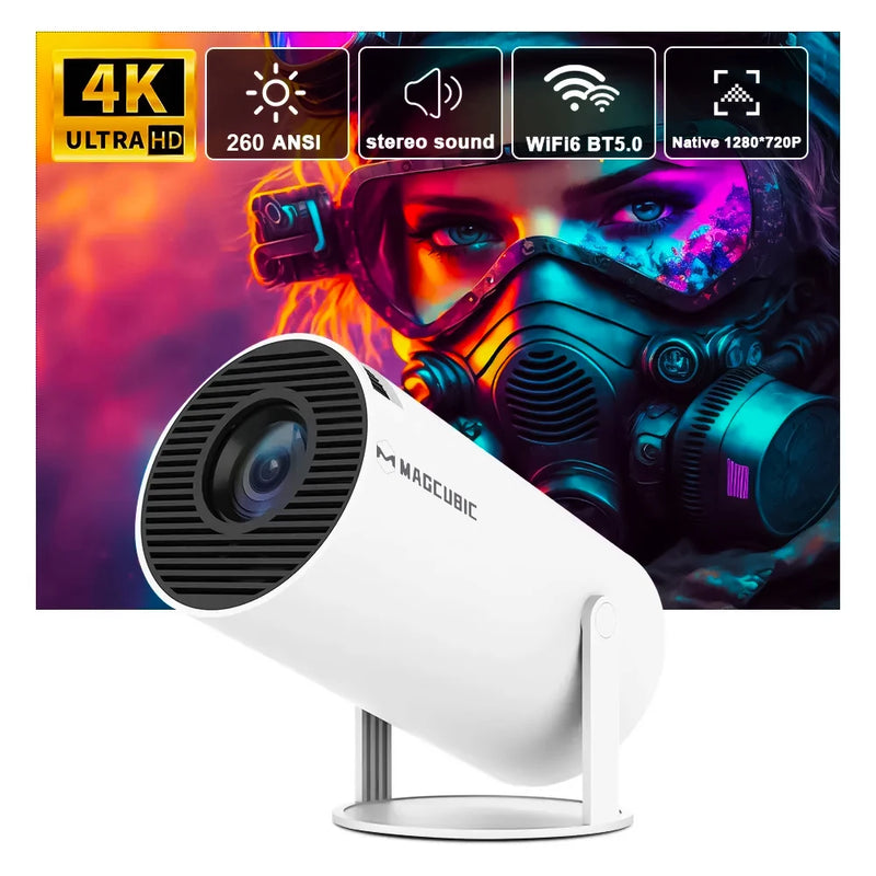 Projetor Magcubic 4K Android 11 HY300 Pro Dual Wifi6 260ANSI Allwinner H713 BT5.0 1280*720P Cinema Projetor portátil ao ar livre