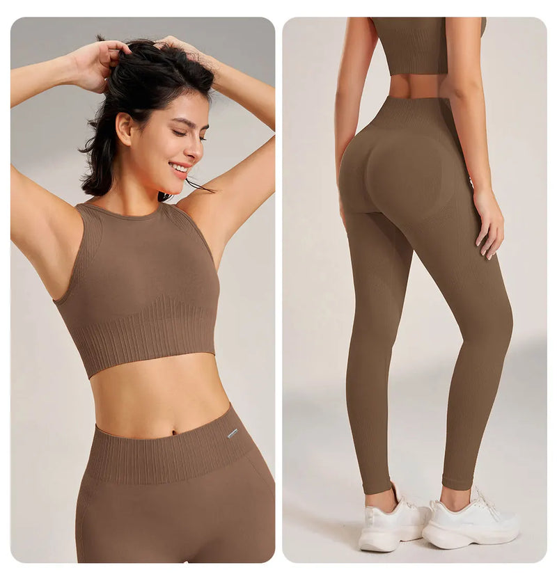 Conjunto de roupas de yoga feminino